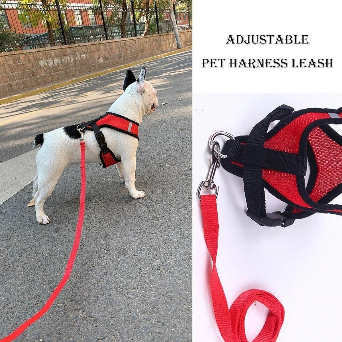 Hondentuig- Hondentuigjes Kleine Hond-hondentuigjes Puppy-Kattenspeeltjes-kat-dog-Kattenharnas-kattentuigje -kattentuigje Met Looplijn-maat M-Rood 4 Hondentuig- Hondentuigjes Kleine Hond-hondentuigjes Puppy-Kattenspeeltjes-kat-dog-Kattenharnas-kattentuigje -kattentuigje Met Looplijn-maat M-Rood - Afbeelding 2