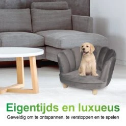 Maxxpro Katten- En Hondenstoel - Grijs - Verhoogd Met Houten Poten - Fluweel Materiaal - 61.5 X 52 X 33 CM - Huisdieren Tot 80 KG -Hondenartikelen Serie Winkel 1200x1200 219