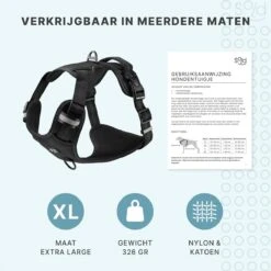 Hondentuigje - Anti-Trek Tuig - Hondenharnas - Y Tuig Hond - Reflecterend - Zwart - Maat XL -Hondenartikelen Serie Winkel 1200x1200 2209