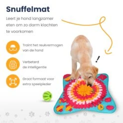 Snuffelmat 70x70cm Inclusief Rubberen Massage Bal & E-book - Speelmat Hond - Denkspel Hond - Puppy Speelgoed - Anti Schrok Mat - Honden Snoepjes - Cadeau Tip -Hondenartikelen Serie Winkel 1200x1200 2280