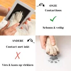 NOVOB® Fotolijst Met Inktafdruk - Pootafdruk Hond - Contactloos - Paw Print - Hondenspeelgoed - Afdruk Huisdier - Cadeau - 23.5 X 29 Cm | Wit -Hondenartikelen Serie Winkel 1200x1200 2396