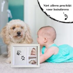 NOVOB® Fotolijst Met Inktafdruk - Pootafdruk Hond - Contactloos - Paw Print - Hondenspeelgoed - Afdruk Huisdier - Cadeau - 23.5 X 29 Cm | Wit -Hondenartikelen Serie Winkel 1200x1200 2397