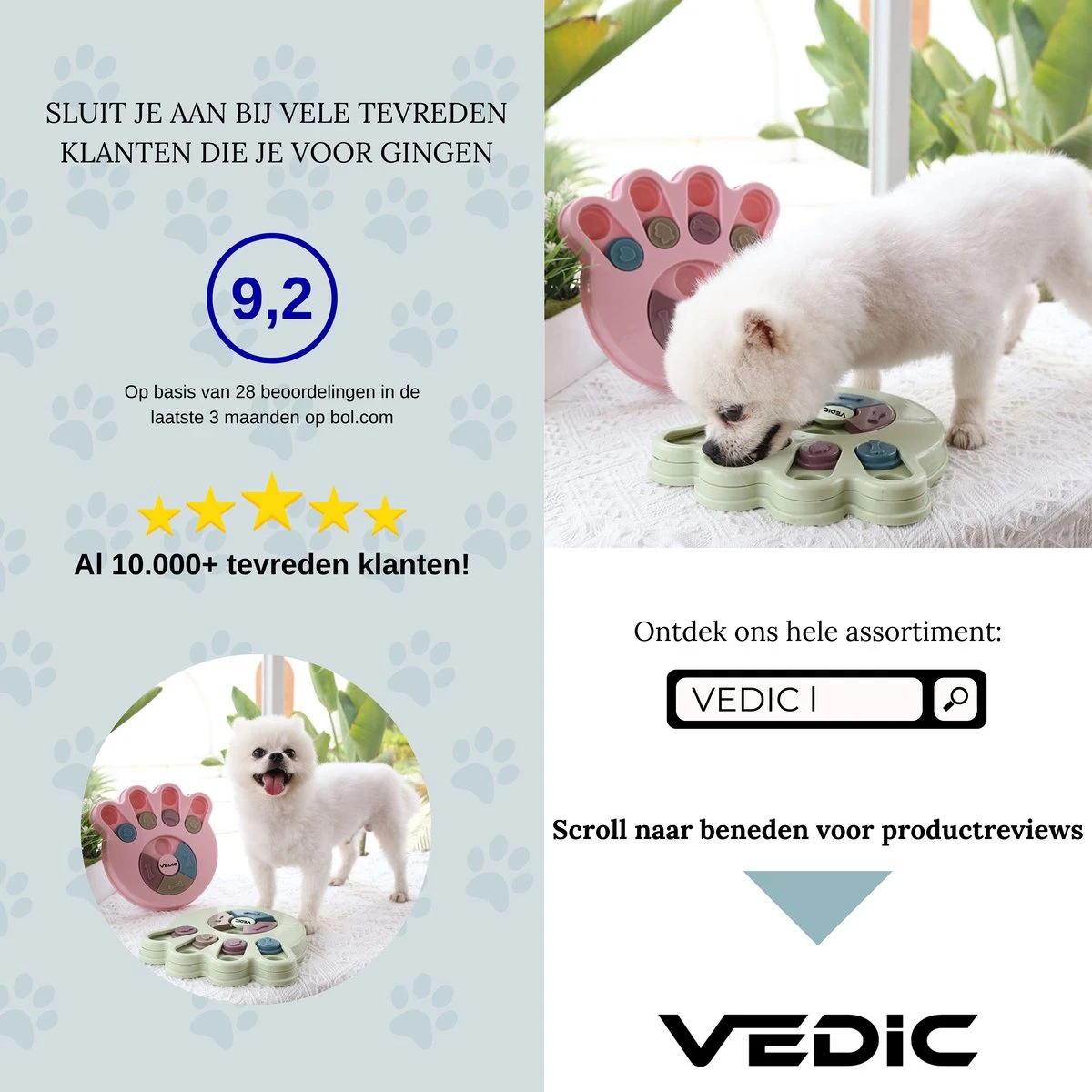 VEDIC® - Hondenpuzzel Hondenpoot Blauw - Intelligentiespeelgoed - Verschuifbare Verstopplekken - 23x23cm 7 VEDIC® - Hondenpuzzel Hondenpoot Blauw - Intelligentiespeelgoed - Verschuifbare Verstopplekken - 23x23cm - Afbeelding 5