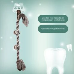Floss Boss Flostouw – Zeer Stevig En Veilig Hondenspeelgoed – Hondentouw Van Gerecycled Katoen – Grijs Trektouw – 85cm – 600g – 4 Knopen -Hondenartikelen Serie Winkel 1200x1200 2459