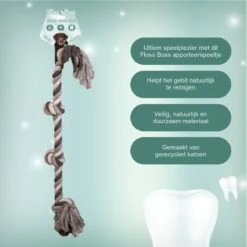 Floss Boss Flostouw – Zeer Stevig En Veilig Hondenspeelgoed – Hondentouw Van Gerecycled Katoen – Grijs Trektouw – 85cm – 600g – 4 Knopen -Hondenartikelen Serie Winkel 1200x1200 2460