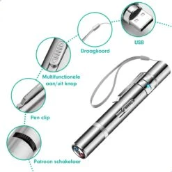 Laserpen - Kattenspeeltjes - Laser - Katten Speelgoed - Kattenspeelgoed - Laserlampje Kat - Speeltjes - Pointer - Lamp - Laserlampje - USB Oplaadbaar -Hondenartikelen Serie Winkel 1200x1200 2518