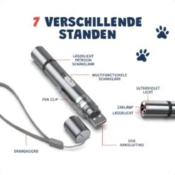 Laserpen - USB Oplaadbaar - Kattenspeeltjes - 7 Verschillende Standen - Laserlampje - RVS Zilver - Laser Pointer -Hondenartikelen Serie Winkel 1200x1200 2544