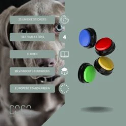 Comfort Company Praatknop Hond | Dogbuttons – Honden Speelgoed | Honden Speelgoed Intelligentie | 4 Stuks | Agility Voor De Hond | 30 Seconden Opnamen | Honden Training -Hondenartikelen Serie Winkel 1200x1200 2576