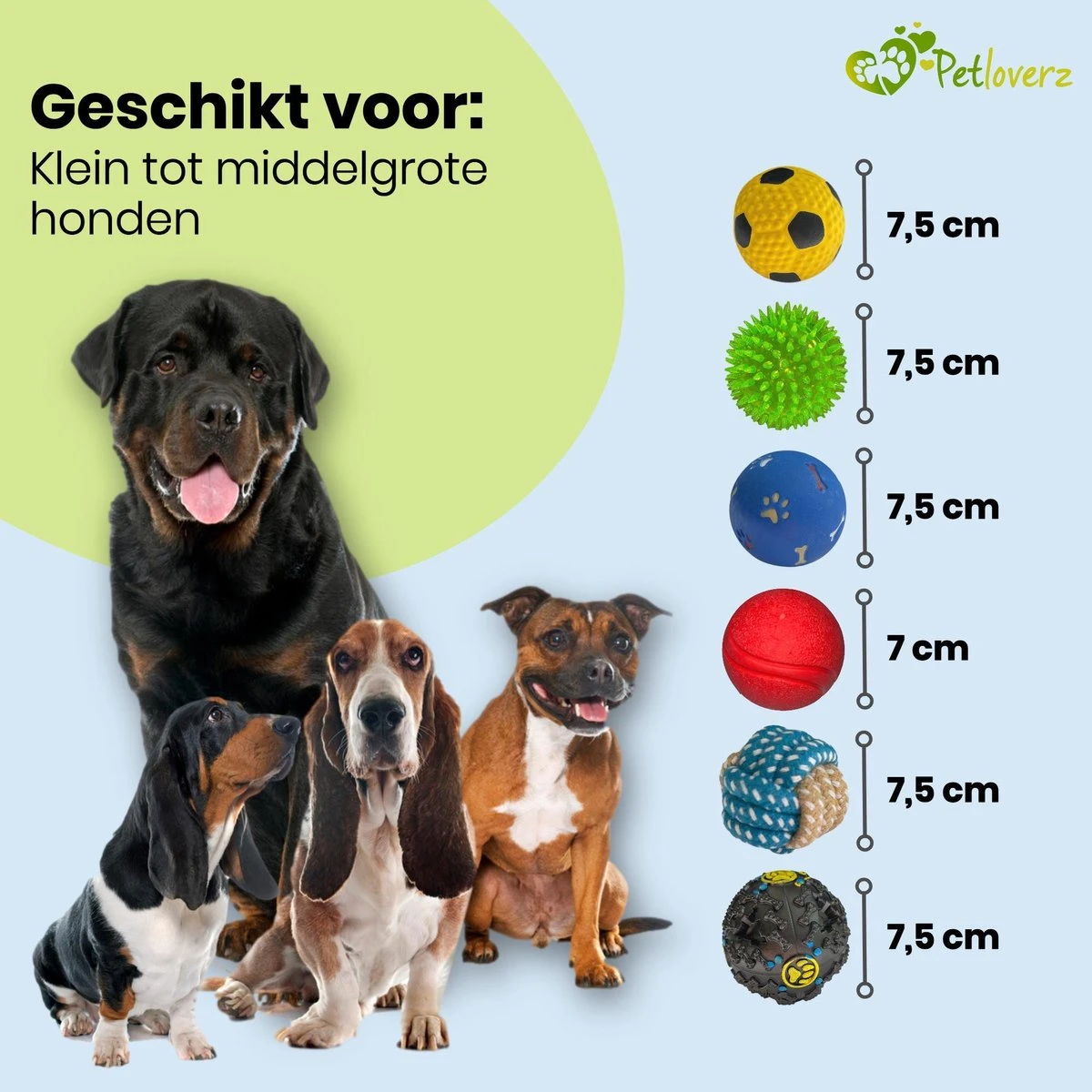 Petloverz Ballen Set - Honden Speelgoed - Intelligentie - Ballen - 6 Stuks 6 Petloverz Ballen Set - Honden Speelgoed - Intelligentie - Ballen - 6 Stuks - Afbeelding 4