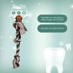 Floss Boss Flostouw – Zeer Stevig En Veilig Hondenspeelgoed – Hondentouw Van Gerecycled Katoen – Grijs Trektouw – 55cm – 325g – 3 Knopen -Hondenartikelen Serie Winkel 1200x1200 2777