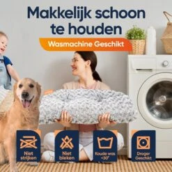 Happysnoots Hondenkussen 70 X 50cm - Hondenbed - Donut Dog Bed - Fluffy - Grijs - Wasbaar -Hondenartikelen Serie Winkel 1200x1200 355