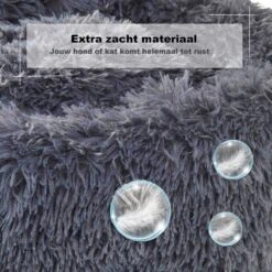 Hondenmand Donut – 60 Cm - Honden Mand – Pluche – Fluffy – Extra Zacht - Hondenkussen – Kattenkussen – Bed - Wasbaar Met Rits – Hondenmanden – Rond – Bank – Grijs - Qwality -Hondenartikelen Serie Winkel 1200x1200 362