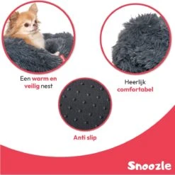 Snoozle Hondenmand - Zacht En Luxe Hondenkussen - Wasbaar - Fluffy - Hondenmanden - 80cm - Grijs -Hondenartikelen Serie Winkel 1200x1200 384