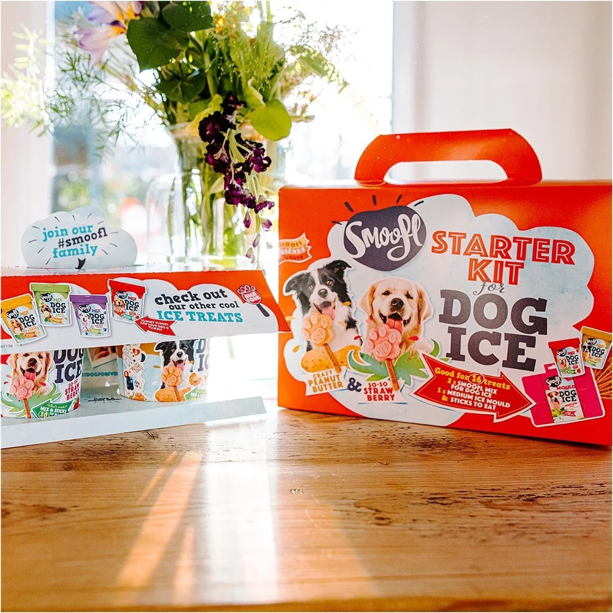 Smoofl Honden Lekkernij - Starter Kit Om Je Eigen Honden Ijs Te Maken, Kit Met 2 Ijsmixen Voor Honden, Pindakaas En Aardbei Smaak, Een Pootvormige Silicone Vorm - Voor 4 Hondenijsjes 8 Smoofl Honden Lekkernij - Starter Kit Om Je Eigen Honden Ijs Te Maken, Kit Met 2 Ijsmixen Voor Honden, Pindakaas En Aardbei Smaak, Een Pootvormige Silicone Vorm - Voor 4 Hondenijsjes - Afbeelding 6