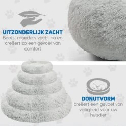 Pawzle Hondenmand - Donut Hondenkussen - Kattenmand - Bed Voor Honden & Katten - Wasbaar - 100cm - Grijs -Hondenartikelen Serie Winkel 1200x1200 428
