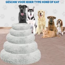 Pawzle Hondenmand - Donut Hondenkussen - Kattenmand - Bed Voor Honden & Katten - Wasbaar - 100cm - Grijs -Hondenartikelen Serie Winkel 1200x1200 430
