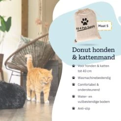 All 4 Pets Supply® Hondenmand Donut - Kattenmand - Maat S - Geschikt Voor Honden/katten Tot 40 Cm - Hondenkussen - Zwart -Hondenartikelen Serie Winkel 1200x1200 458