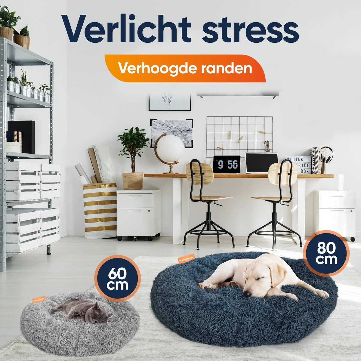 Happysnoots Hondenmand Met Rits - 80cm - Hondenbed - Donut Dog Bed - Fluffy - Grijs - Wasbaar 5 Happysnoots Hondenmand Met Rits - 80cm - Hondenbed - Donut Dog Bed - Fluffy - Grijs - Wasbaar - Afbeelding 3