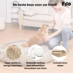 Filo Hondenmand 60cm Met Deken & Rits – Crème – Geschikt Als Kattenmand - Fluffy Donut Hondenbed Lichtbruin - Honden Mand & Bed – Hondenkussen – Kussen Hond – Katten Mand -Hondenartikelen Serie Winkel 1200x1200 531