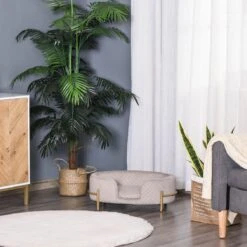 PawHut Huisdierenbank Hondenbank Kattenbank Zacht Rugleuning Metalen Poten Grijs D04-166 -Hondenartikelen Serie Winkel 1200x1200 599