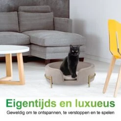 Maxxpro Pet Bed - Huisdieren Tot 80KG - Zacht Fluwelen Kussen - Verhoogd Katten- En Hondenbed - Grijs - 60,5 X 40,5 X 23,5 Cm -Hondenartikelen Serie Winkel 1200x1200 753