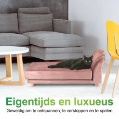 Maxxpro Katten- En Hondenbank - Roze - Verhoogd Met Houten Poten - Fluweel Materiaal - 90 X 44 X 34 CM - Huisdieren Tot 80 KG -Hondenartikelen Serie Winkel 1200x1200 756