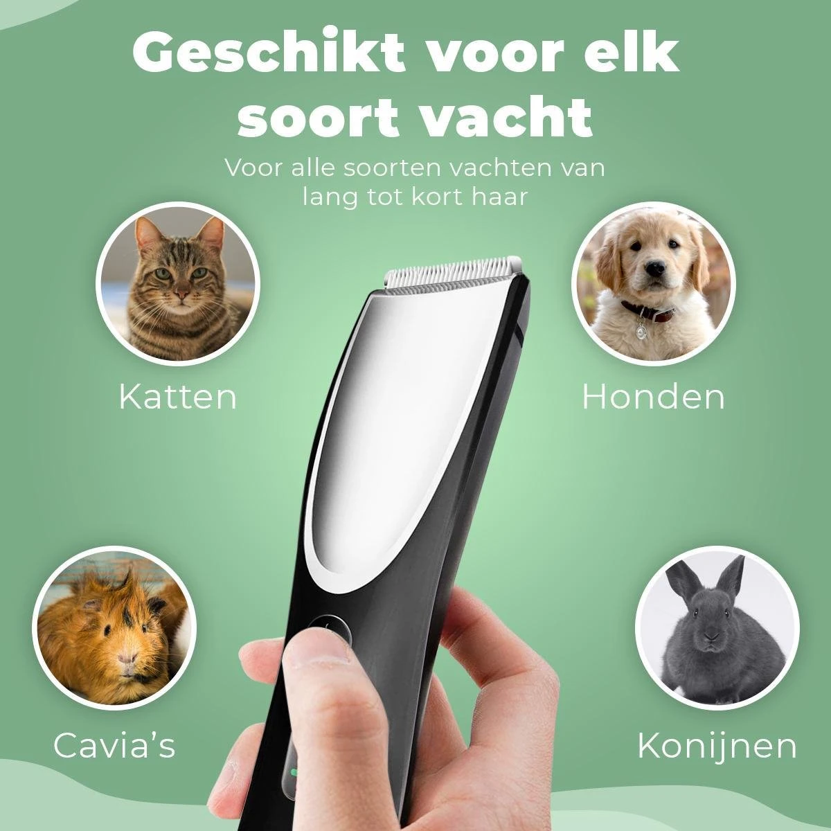 Essential Goods Professionele Hondentondeuse – Hondentrimmer - Draadloos – Opzet Kammen – Dik/Dunne Vacht - Honden/Katten - Zwart/Zilver 7 Essential Goods Professionele Hondentondeuse – Hondentrimmer - Draadloos – Opzet Kammen – Dik/Dunne Vacht - Honden/Katten - Zwart/Zilver - Afbeelding 5