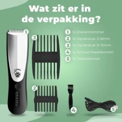 Essential Goods Professionele Hondentondeuse – Hondentrimmer - Draadloos – Opzet Kammen – Dik/Dunne Vacht - Honden/Katten - Zwart/Zilver 18 Essential Goods Professionele Hondentondeuse – Hondentrimmer - Draadloos – Opzet Kammen – Dik/Dunne Vacht - Honden/Katten - Zwart/Zilver -Hondenartikelen Serie Winkel 1200x1200 868