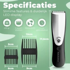 Essential Goods Professionele Hondentondeuse – Hondentrimmer - Draadloos – Opzet Kammen – Dik/Dunne Vacht - Honden/Katten - Zwart/Zilver 19 Essential Goods Professionele Hondentondeuse – Hondentrimmer - Draadloos – Opzet Kammen – Dik/Dunne Vacht - Honden/Katten - Zwart/Zilver -Hondenartikelen Serie Winkel 1200x1200 869