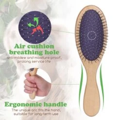 Merkloos Nobleza Dierenborstel - Hondenborstel - Kattenborstel - Tweezijdig - Dubbelzijdig - Hout - Maat L -Hondenartikelen Serie Winkel 1200x1200 936