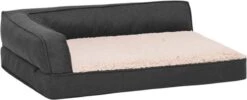 VidaXL Hondenbed Ergonomisch Linnen-look 60x42 Cm Fleece Donkergrijs