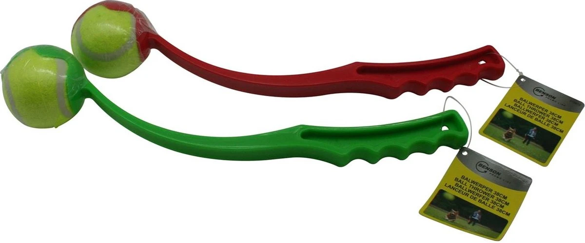 Benson Rode Honden Ballenwerper Met Ergonomische Handgreep – Inclusief Tennisbal – 38cm – Rood | Balwerper Voor Hond | Bal Werpen | Apporteer Speelgoed | Hondenspeelgoed 3 Benson Rode Honden Ballenwerper Met Ergonomische Handgreep – Inclusief Tennisbal – 38cm – Rood | Balwerper Voor Hond | Bal Werpen | Apporteer Speelgoed | Hondenspeelgoed