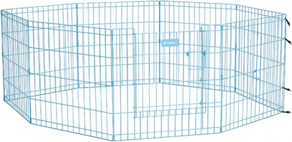 Topmast Puppyren Uitvouwbaar - Blauw - 560 Cm Omtrek - 60 Cm Hoog - Opvouwbaar - XL Hondenren - Voor Binnen 3 Topmast Puppyren Uitvouwbaar - Blauw - 560 Cm Omtrek - 60 Cm Hoog - Opvouwbaar - XL Hondenren - Voor Binnen