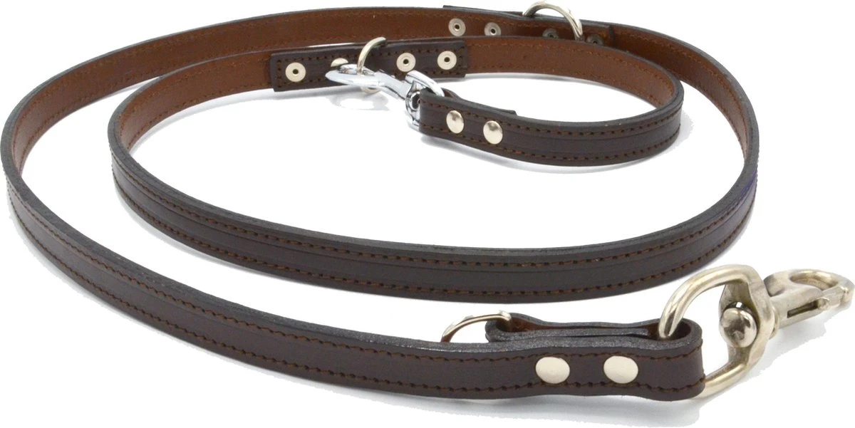 Verstelbare Trainingslijn Leer - 2 Meter - Bruin - Politielijn - Hondenriem - Hoge Kwaliteit Leer - Trainingslijn - Ambachtelijk Gemaakt In Portugal 4 Verstelbare Trainingslijn Leer - 2 Meter - Bruin - Politielijn - Hondenriem - Hoge Kwaliteit Leer - Trainingslijn - Ambachtelijk Gemaakt In Portugal - Afbeelding 2