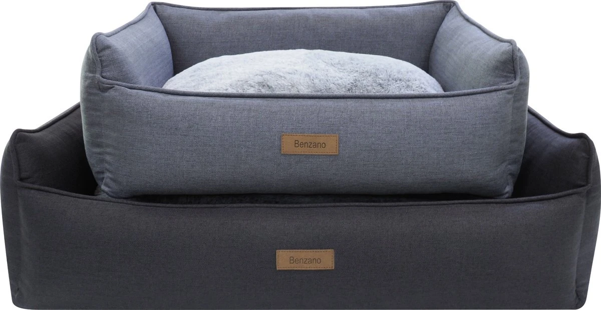 Benzano - Hondenmand - All Season - Wasmachine Wasbaar - Omkeerbaar Kussen - Pluche - Schuimvulling - Grijs - 80 CM 6 Benzano - Hondenmand - All Season - Wasmachine Wasbaar - Omkeerbaar Kussen - Pluche - Schuimvulling - Grijs - 80 CM - Afbeelding 4