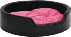 VidaXL Hondenmand 69x59x19 Cm Pluche En Kunstleer Zwart En Roze