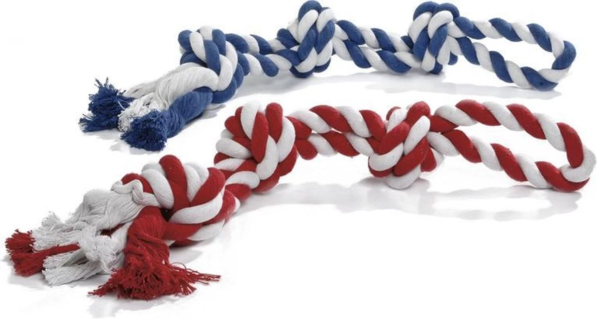 Beeztees Flossytoy - Flostouw - 3 Knopen - Assorti - 600 Gram - 63x11x11 Cm 3 Beeztees Flossytoy - Flostouw - 3 Knopen - Assorti - 600 Gram - 63x11x11 Cm