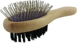 Merkloos Nobleza Dierenborstel - Hondenborstel - Kattenborstel - Tweezijdig - Dubbelzijdig - Hout - Maat L -Hondenartikelen Serie Winkel 1200x681 2