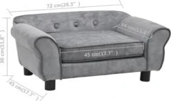 VidaXL Hondenbank 72x45x30 Cm Pluche Grijs -Hondenartikelen Serie Winkel 1200x709