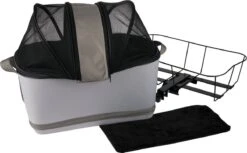 Zoofari Fiets Hondenmand - Max. Belasting: 6 Kg - Met Geïntegreerd Signaaltoon - Ca. 47 X 29 X 45 Cm (l X B X H) - Stevig Metalen Frame Voor Montage Op De Bagagedrager - Met Zijdelingse Gaasafdekkingen Voor Een Goede Luchtcirculatie - Uitneembare Tas -Hondenartikelen Serie Winkel 1200x742