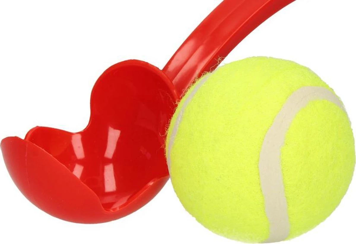 Benson Rode Honden Ballenwerper Met Ergonomische Handgreep – Inclusief Tennisbal – 38cm – Rood | Balwerper Voor Hond | Bal Werpen | Apporteer Speelgoed | Hondenspeelgoed 4 Benson Rode Honden Ballenwerper Met Ergonomische Handgreep – Inclusief Tennisbal – 38cm – Rood | Balwerper Voor Hond | Bal Werpen | Apporteer Speelgoed | Hondenspeelgoed - Afbeelding 2