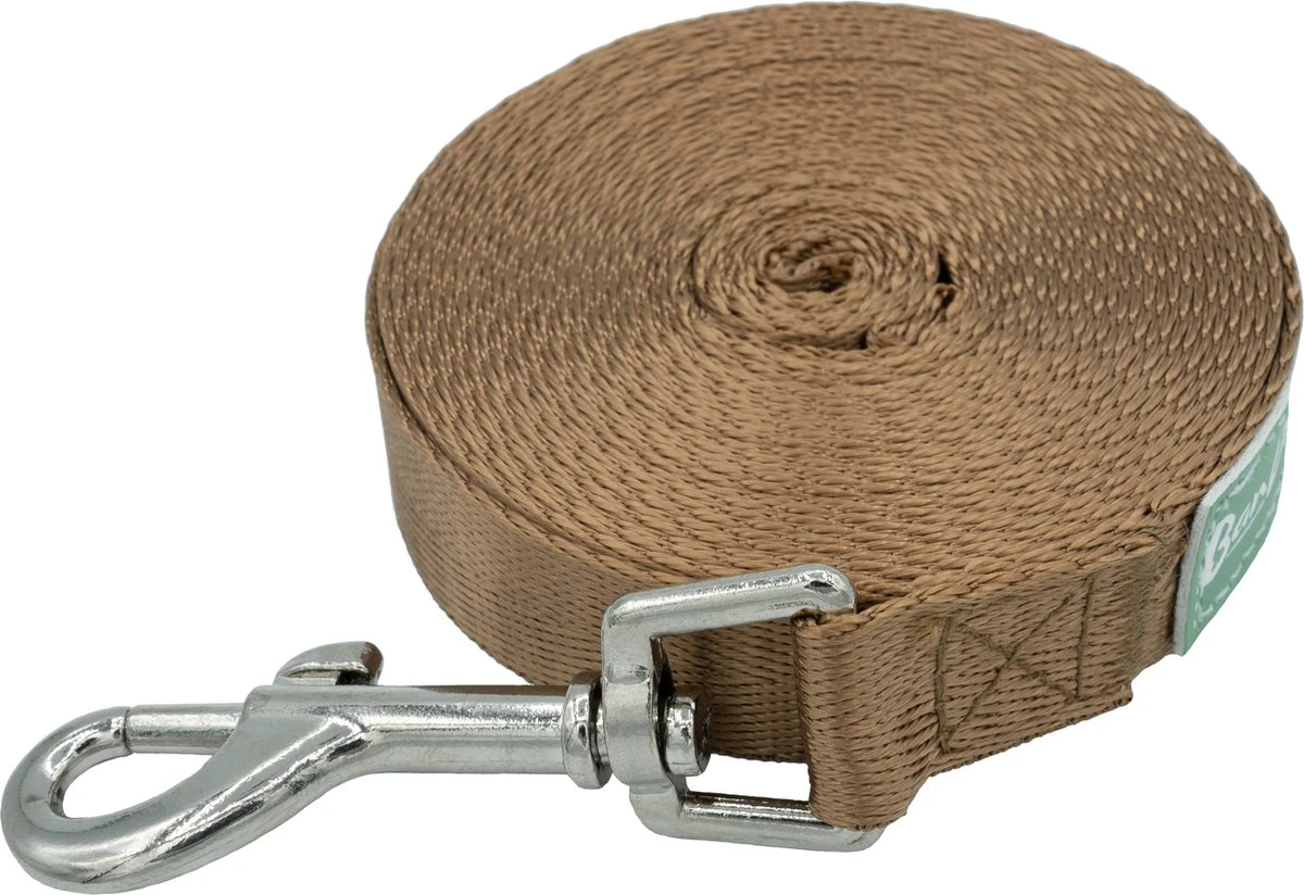 Hondenriem 5 Meter | Gerecycled Nylon | Lange Lijn | Trainingslijn | 2cm | Bruin 3 Hondenriem 5 Meter | Gerecycled Nylon | Lange Lijn | Trainingslijn | 2cm | Bruin