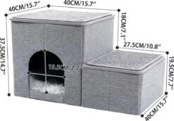 2-in-1 Hondenhuis & Hondentrap - Voor Binnen - Huisdieren Huisje - Hondenmand - Kattenmand - 67.5x40x37.5 Cm - Grijs -Hondenartikelen Serie Winkel 1200x835 2