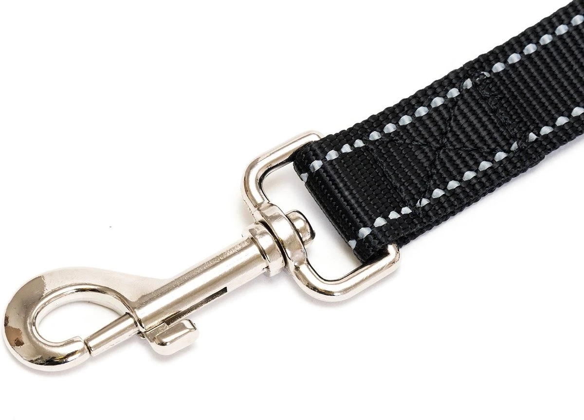 Happilax Leiband Met 2 Gevoerde Handlussen, Reflecterende Hondenriem Met Korte Gids, Zwart, 1,50 M 7 Happilax Leiband Met 2 Gevoerde Handlussen, Reflecterende Hondenriem Met Korte Gids, Zwart, 1,50 M - Afbeelding 5