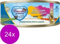 24x Renske Blik Vers Gestoomd Complete Menu Puppy Kip - Lam 95 Gr -Hondenartikelen Serie Winkel 1200x868