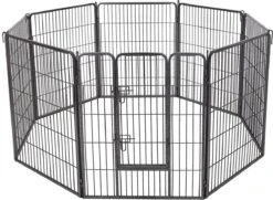 MaxxPet Puppyren - Hondenbench - Hondenren- Puppyren Met 8 Kennelpanelen - Staal -80 X 100 Cm Ø 210 Cm -Hondenartikelen Serie Winkel 1200x879