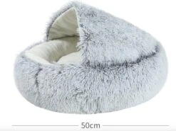 Mooki Nova Plushe - Kattenmand - Luxe Kattenbed - Kattenkussen - Cavebed - Donut - Extra Zacht & Comfortabel - Hondenmand - Lichtblauw - 50 Cm -Hondenartikelen Serie Winkel 1200x897