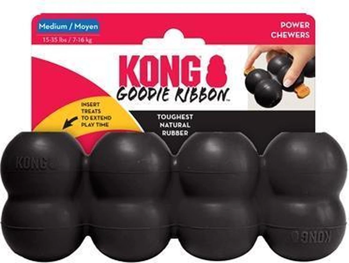Kong Extreme Goodie Ribbon Zwart 21,5x8,5x5,5 Cm 5 Kong Extreme Goodie Ribbon Zwart 21,5x8,5x5,5 Cm - Afbeelding 3