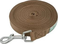 Hondenriem 10 Meter | Gerecycled Nylon | Lange Lijn | Leiband Hond 10m | Trainingslijn | Bruin