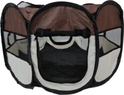 Dailyibed Opvouwbare Puppyren - Bruin - 115x115x58 Cm - Incl. Draagtas - Incl. Voederbak -Hondenartikelen Serie Winkel 1200x921 5